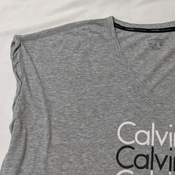 Calvin Klein Performance Sleeveless Boxy Crop Top, Color Gray Size L - Picture 2 of 14